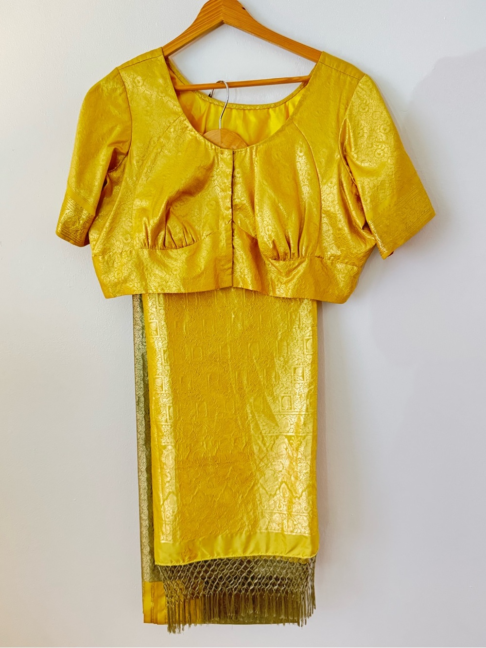 Vintage Kanchipuram Kanjivaram Pure Silk Saree With Stitched Blouse Set